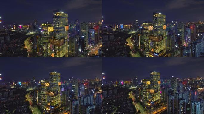 4K腾讯滨海大厦夜景-中景推远景