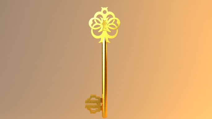 C4D欧式古代钥匙模型