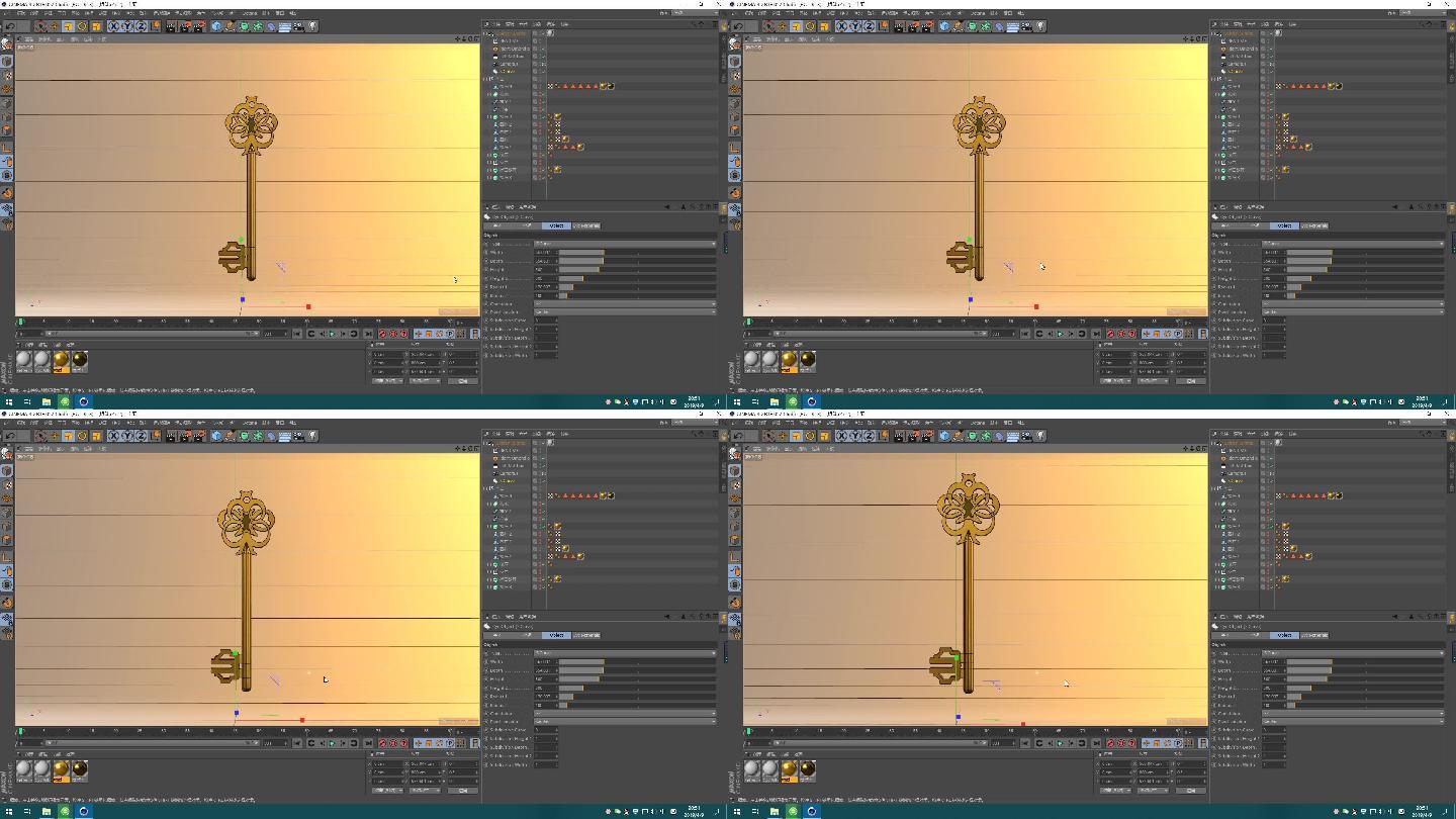 C4D欧式古代钥匙模型