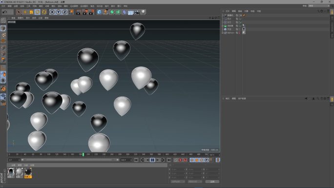 飘飞的气球C4D模型动画