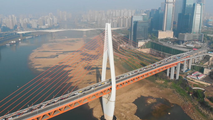原始素材重庆大桥4K高清航拍