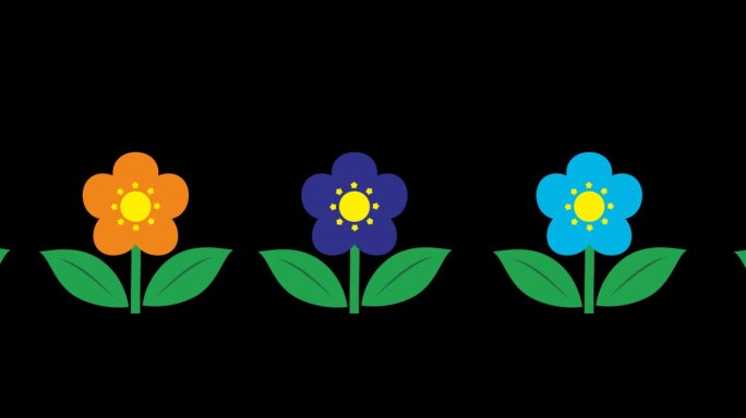 五色可爱卡通花朵植物小花