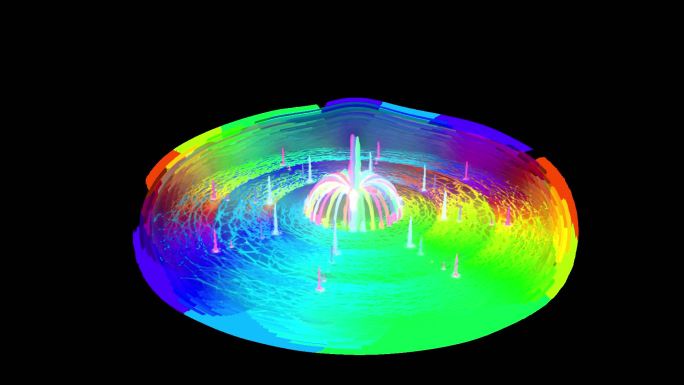 亮化照明七彩彩虹超清带通道粒子音乐喷泉