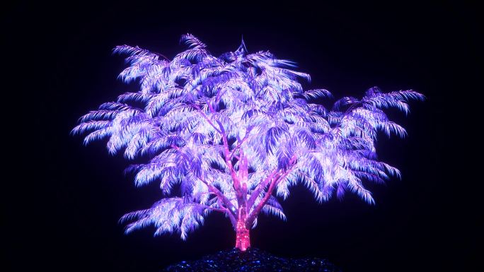 紫色梦幻发光树
