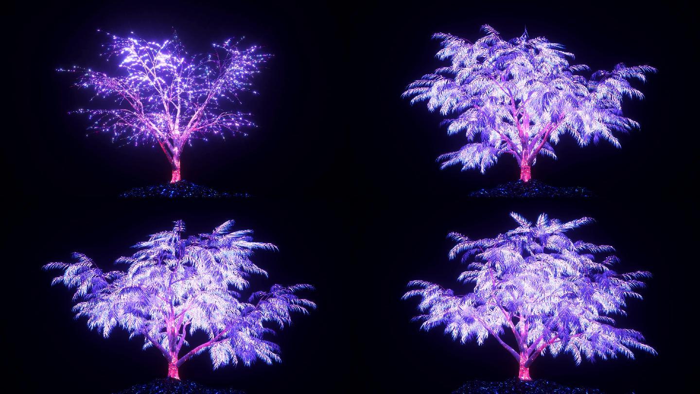 紫色梦幻发光树