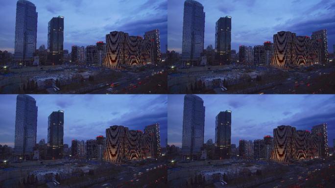 北京cbd国贸商业大厦延时摄影