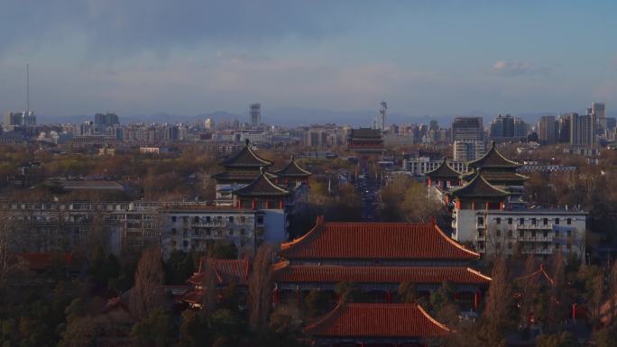 北京景山蓝天白云延时摄影