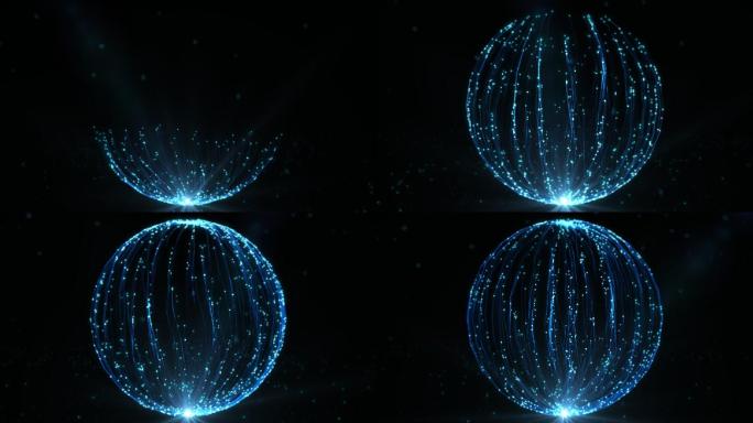 蓝色全息球体
