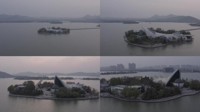 4K-log徐州云龙湖水族展览馆航拍
