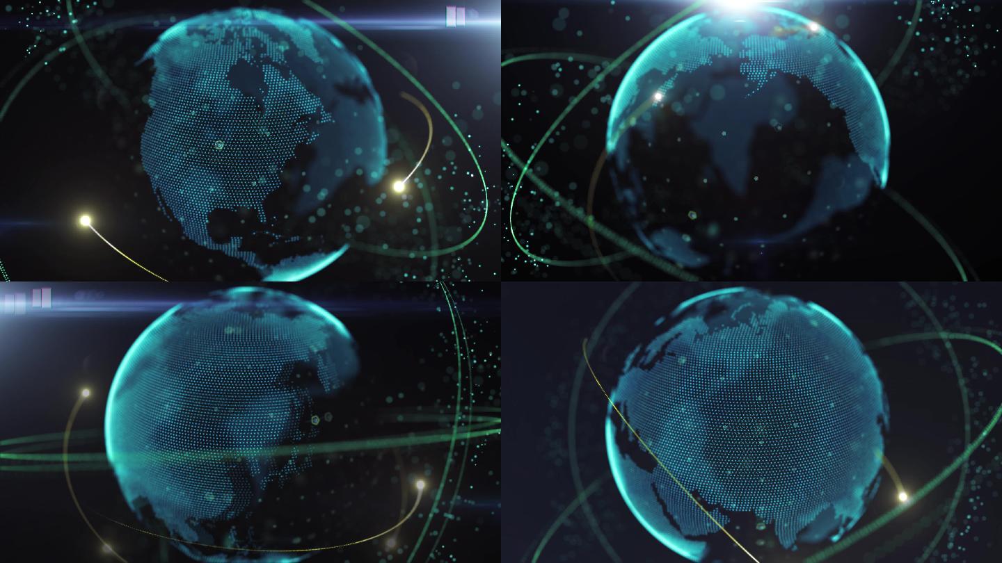 科技地球旋转循环4K