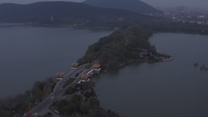 4K-log徐州云龙湖夜景航拍