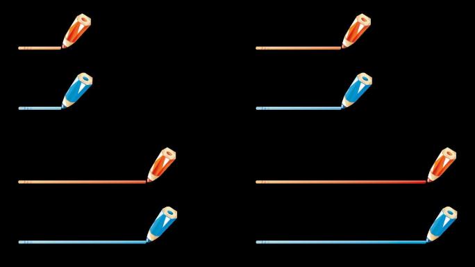 彩色铅笔动画铅笔绘制线条