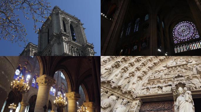 4k法国巴黎圣母院大教堂