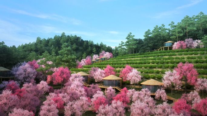 休闲旅游植物林三维