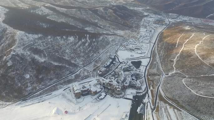 太舞四季滑雪小镇风光雪景视频Dlog素材