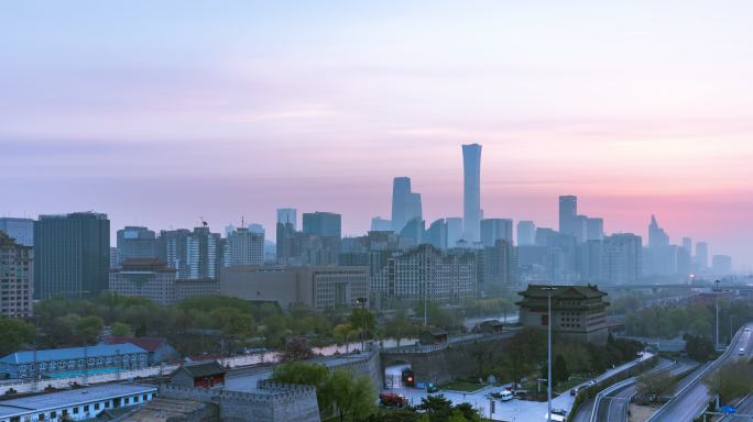 北京明城墙日出延时视频素材4K