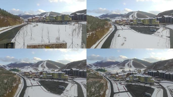 太舞滑雪小镇航拍全景滑雪Dlog视频