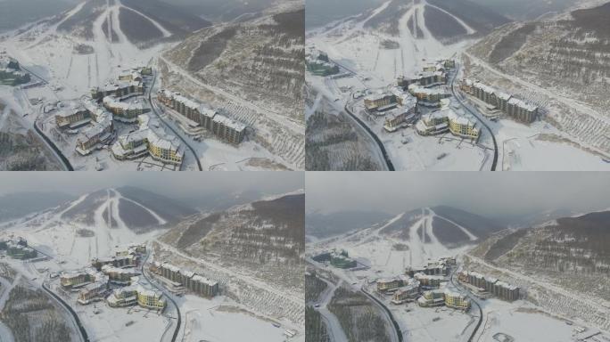 太舞滑雪小镇航拍视频素材2.7KDlog