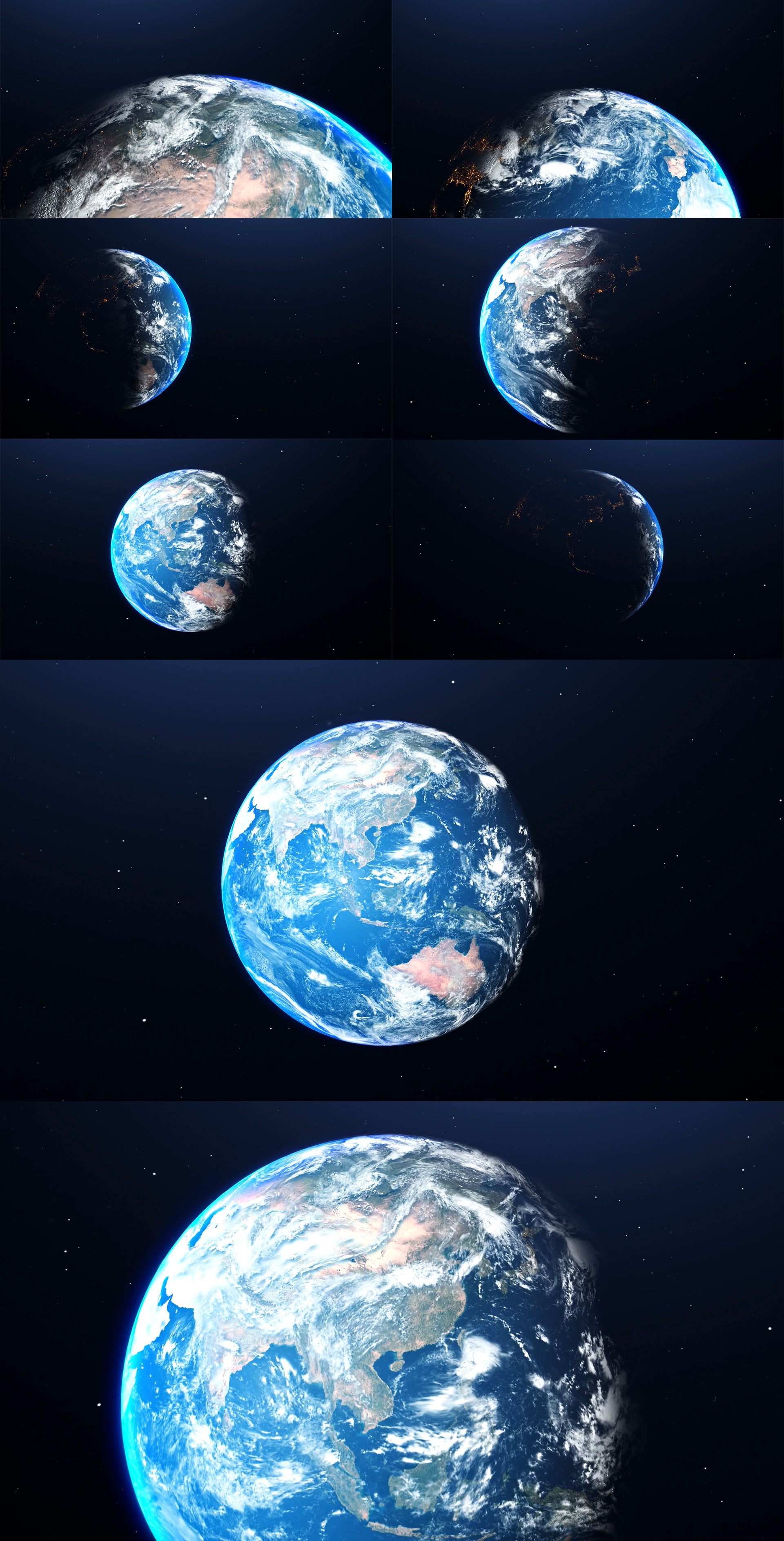 4k真实立体蓝色地球高清视频素材