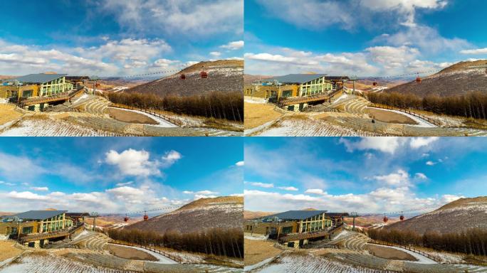 崇礼滑雪场风云延时摄影素材4K