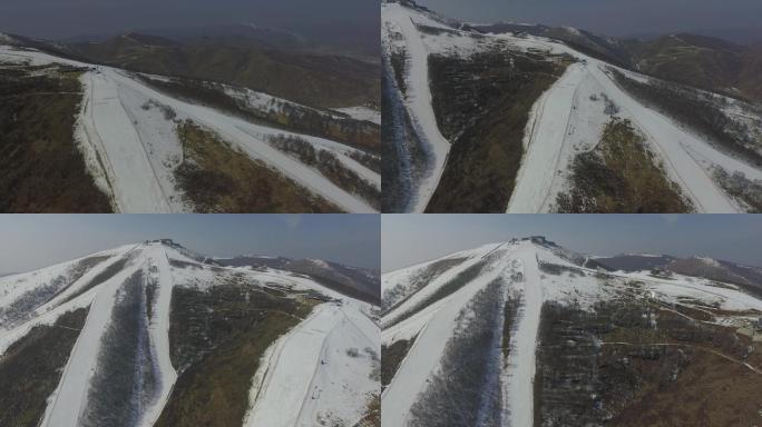 无人机航拍滑雪小镇雪景Dlog视频素材