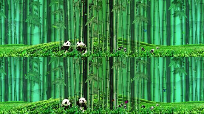 084熊猫竹林茶园