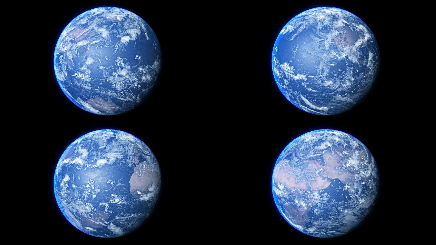 旋转地球通道透明背景地球蓝色