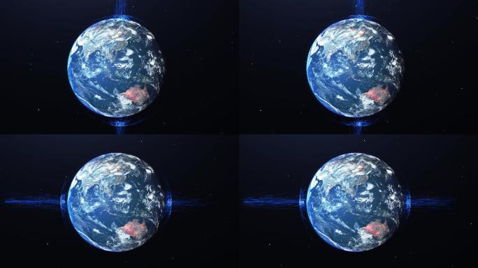 4K真实立体蓝色科技地球高清视频素材