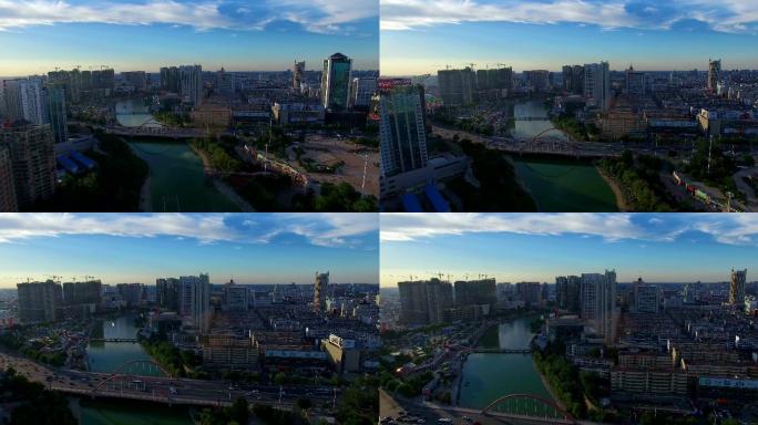 4K原创航拍潍坊城市空镜