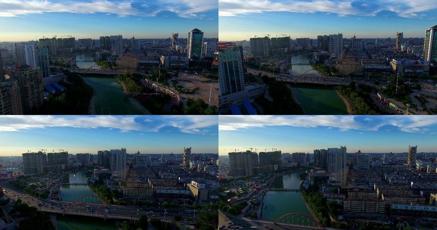 4K原创航拍潍坊城市空镜