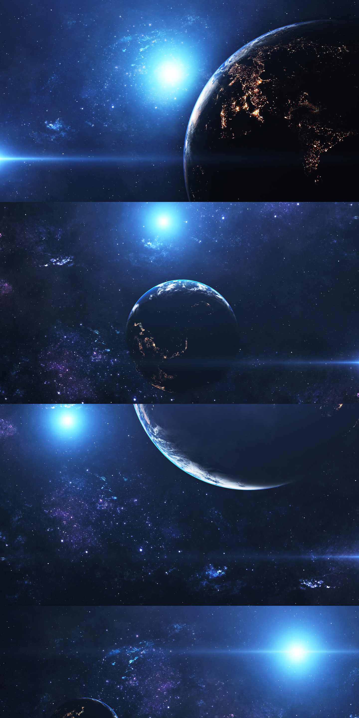 4K真实科幻立体蓝色地球浩瀚宇宙视频