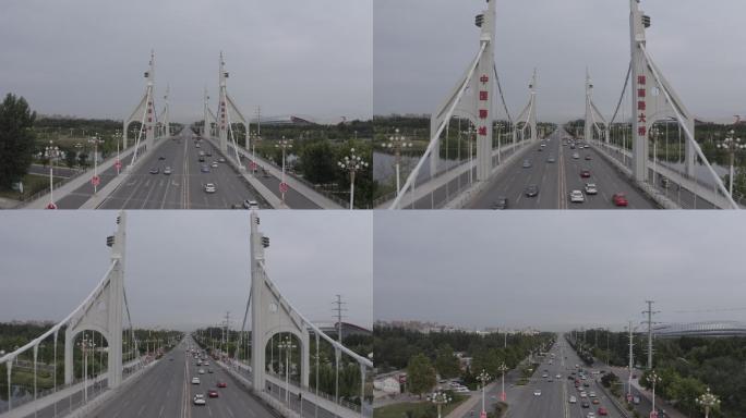 4K-log聊城湖南路大桥航拍