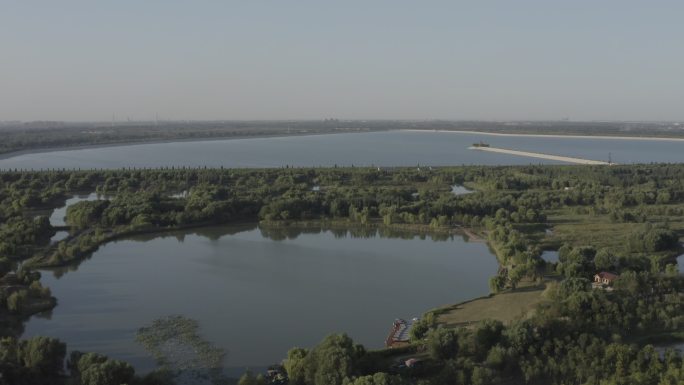 4K-log济南西国家湿地公园航拍