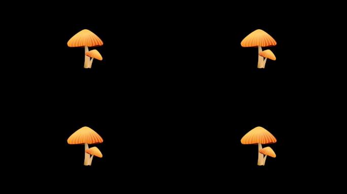 带通道小蘑菇卡通视频素材