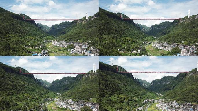 中国创造-世界最长悬索桥矮寨大桥航拍4K