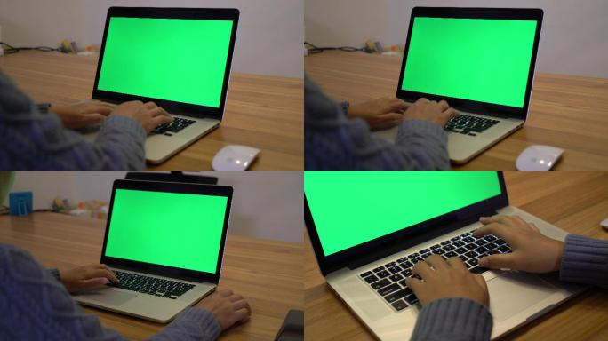 4K绿屏电脑MAC电脑办公打字绿屏幕