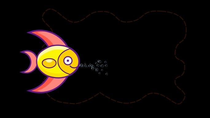 可爱卡通小鱼游泳动画边框