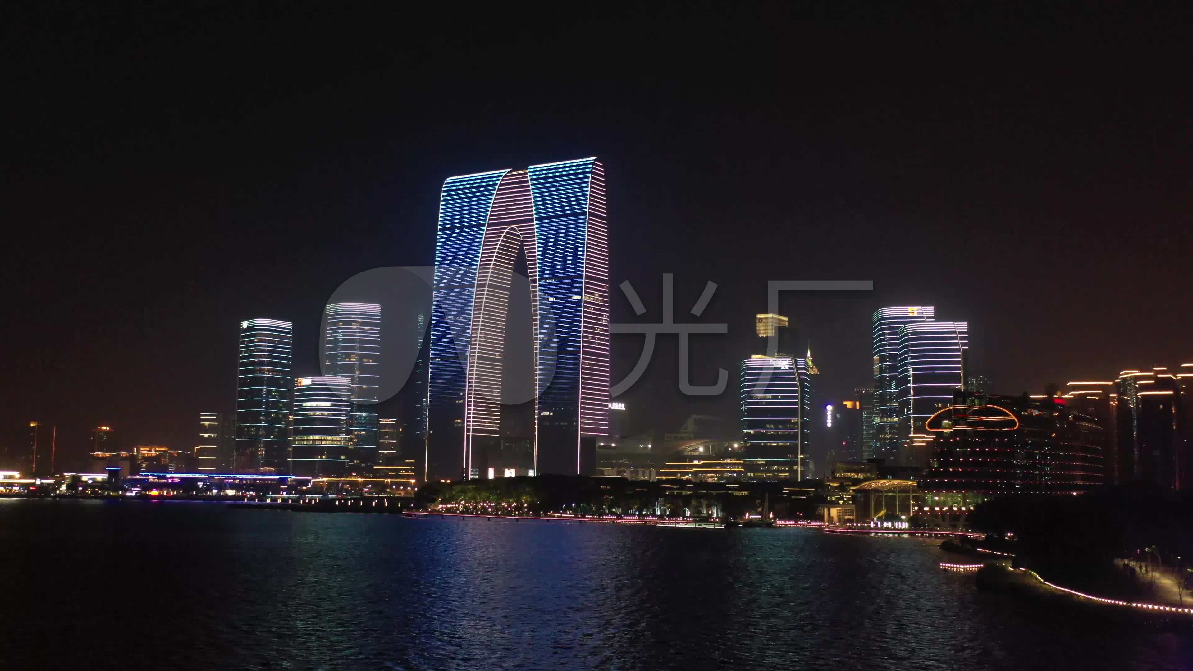 最新金鸡湖夜景4k超清视频素材