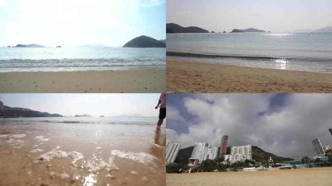 香港浅水湾沙滩海浪随拍