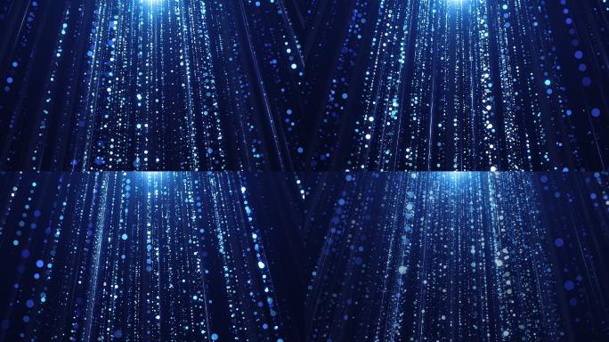 【原创】浪漫唯美蓝色水晶粒子珠帘粒子雨