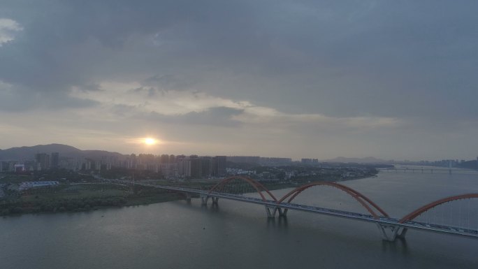4K航拍长沙湘江大桥