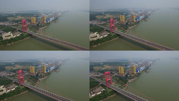 4K航拍宜昌长江公路大桥