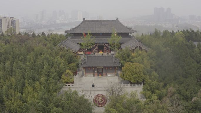 4K-log徐州汉文化景区三圣殿航拍