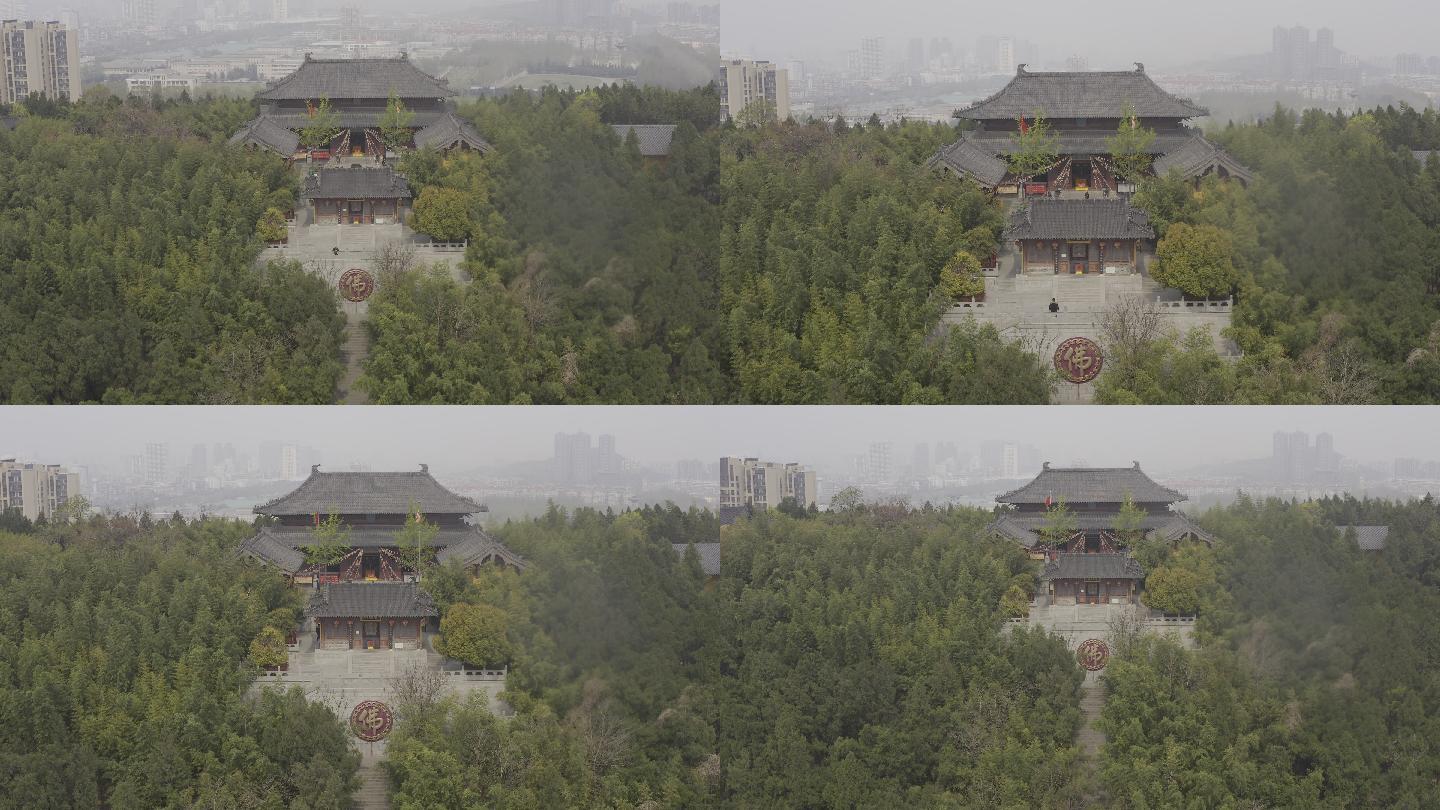 4K-log徐州汉文化景区三圣殿航拍