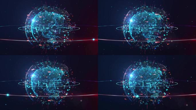 【素材】未来科技世界中国数据地球背景视频