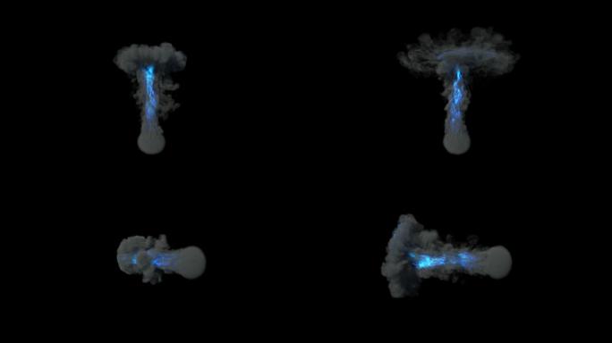 蓝色烟雾流体法术发射