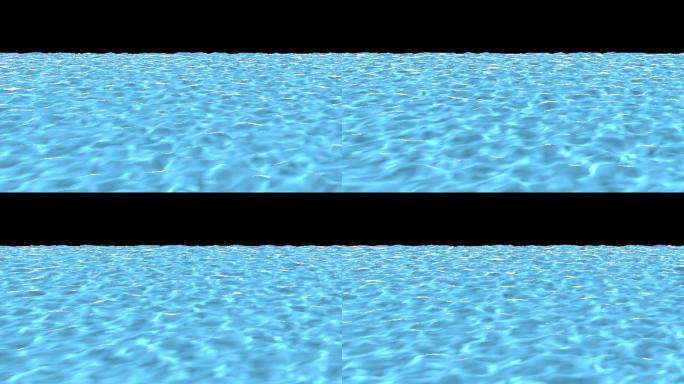 蓝色水面波纹半屏幕水波向屏幕外流动
