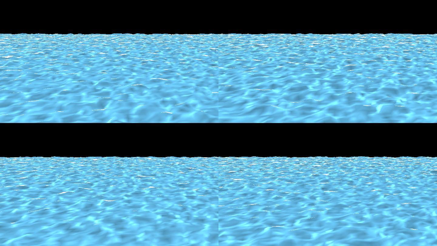 蓝色水面波纹半屏幕水波向屏幕外流动
