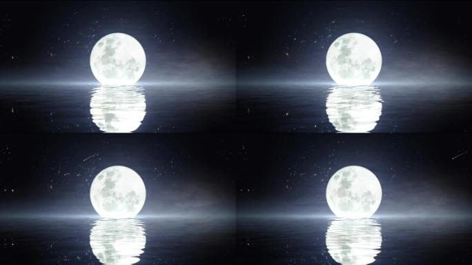 4K月亮明月海面循环