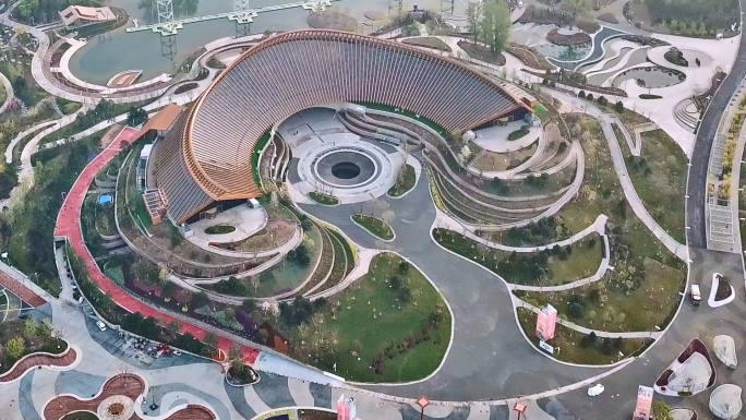 航拍2019中国北京世界园艺博览会园区